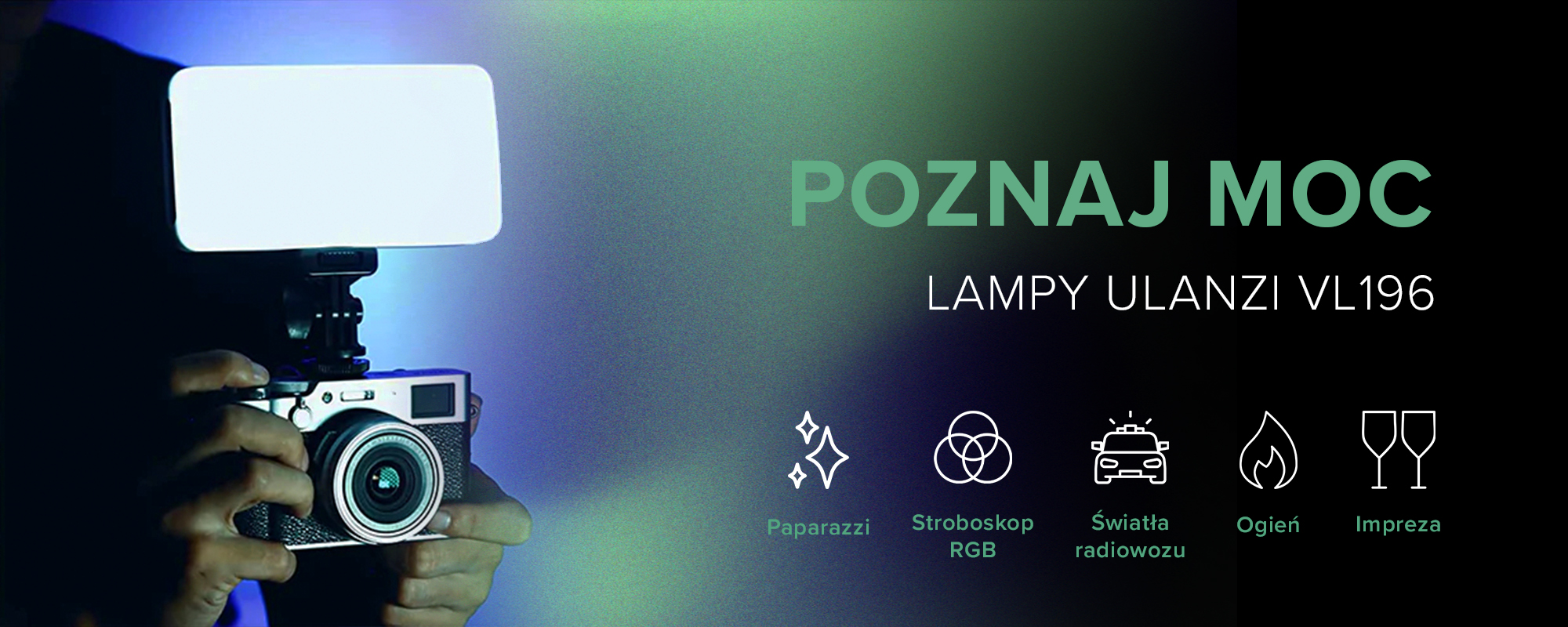 Lampa LED Ulanzi VL196 - RGB, WB (2500 K - 9000 K)